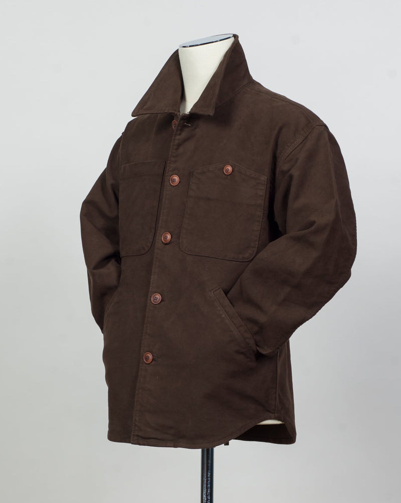 Quality 4V005
Col 7381 Brown
Model: Leo/2F
100% cotton
Made in Italy Tela Genova Moleskin Overshirt / Brown
