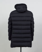 Article: PI003ULE-M02 12456Z 9300
Color: Black
Main fabric: 100% nylon
Coating: polyurethane
Main Lining: 100% nylon
Trimming: 100% wool
Padding: 90% goose down, 10% goose feather
Hood Padding: 100% polyester
Side pockets with flap and snap button fastening
Chest pockets with snap button fastening
Hood with removable trimming
Regular fit Herno Down Parka / Black