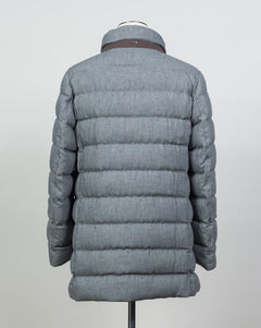 Article: PI001270U 33278 9406
Color: Light Grey
Main fabric: 70% viscose 30% wool
Padding: 80% down 20% feather
Detachable bib
Snap button side pockets
Regular fit Herno Norfolk Wool Blend Down Coat / Light Grey