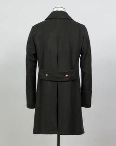 Back Length 95cm (Size 50)
Composition: 90% Wool 10% Cashmere
Lining: 100% Viscose
Padding: 100% Polyester
Model: 50164 Peacoat Lungo Maestrale
Article: 7627
Color: 15 / Dark Green
Made in Italy Sealup Wool &amp; Cashmere Peacoat / Dark Green