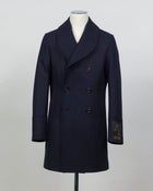 Back Length 92cm (Size 50)
Composition: 100% Wool
Lining: 100% Viscose
Padding: 100% Polyester
Model: 50092 Giaccone Genova Peacoat
Article: 7591
Color: 91 / Navy
Made in Italy  Sealup Wool Peacoat / Navy
