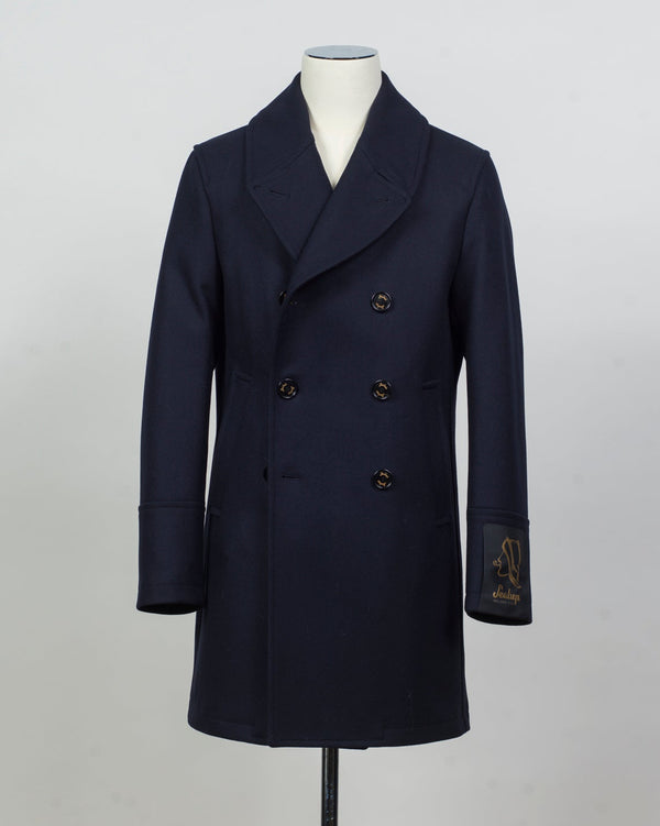 Back Length 92cm (Size 50)
Composition: 100% Wool
Lining: 100% Viscose
Padding: 100% Polyester
Model: 50092 Giaccone Genova Peacoat
Article: 7591
Color: 91 / Navy
Made in Italy &nbsp;Sealup Wool Peacoat / Navy