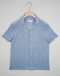 Easy going shirt made of terry cloth, aka towel cloth, for summer leisure. Beach chic at it´s best. Art. 2354150 Col. 13 / Light Blue 100% Cotton