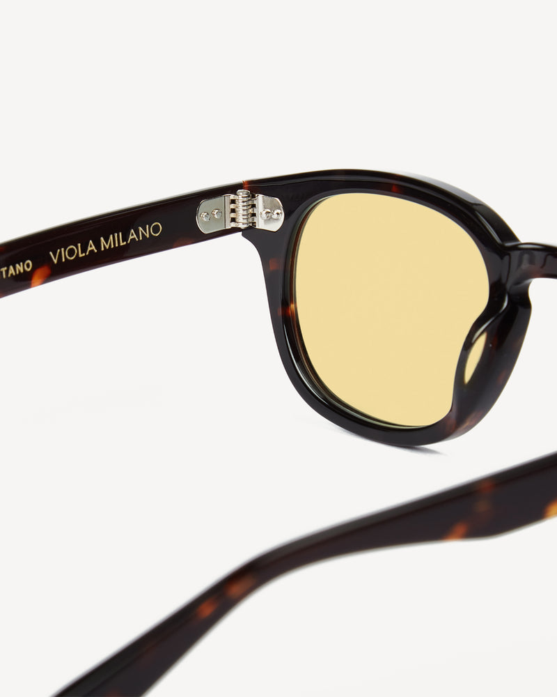 Viola Milano The Positano Sunglasses – Marrone with Mustard Lens