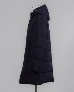 Article: F07MUCX755
Color: Navy / 89
Down insulated (Duck / 90% down, 10% feathers)
Outer fabric: 91% Polyester 9% Elastan

Lining: 100% pa (Nylon)
2 slanted pockets Montecore Aerotwill Down Coat / Navy