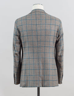 Composition: 88% Wool 12% Silk
2 buttons
side vents
notch lapel
fully lined Sauma Wool &amp; Silk Glencheck Jacket / Brown