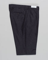 1 pleat
Unfinished hem (to be finished to desired length)
Belt loops
Model: B1P
Article: TP00704
Color: 5420 / Dark Grey
Composition: 100% Virgin Wool
Made in Italy De Petrillo Flannel Trousers / Dark Grey