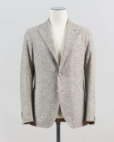 Composition: 85% Virgin wool 15% Silk
Modello: Monte Carlo / 1SMJ22K
Color: Taupe / T1043
Unconstructed shoulder
Unlined
2 Buttons
Notch lapel
Patch pockets
Side vents
Made in Martina Franca, Italy Tagliatore Wool &amp; Silk Bouclé Jacket / Light Taupe