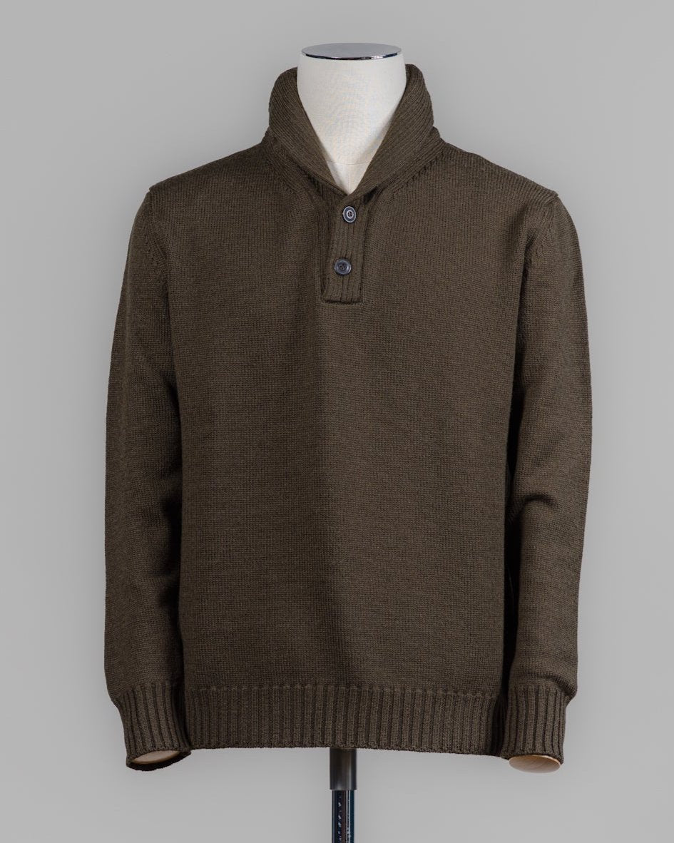 G.R.P. Firenze Shawl Collar Knit / Dark Green G.R.P. Firenze Shawl Collar Knit / Dark Green