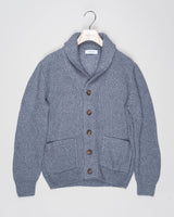 Article: 13199/19101
Color: 070 / Grey
Composition: 70% Virgin Wool 30% Polyamide

Made in Italy Gran Sasso Ribbed Shawl Collar Cardigan / Grey
