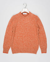 Crew neck knit with a up-to-date, two toned&nbsp; melangé pattern. Fibers of geelong lambswool are extra crimped and curly. This makes it extremely soft, warm and comfortable to wear.

Article: 10158/25701
Color:&nbsp; 844 / Orange &amp; Beige
Composition: 100% Virgin Wool (Super Geelong)

Made in Italy Gran Sasso Two-tone Wool Crew Neck / Orange