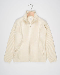 Model: Full Zip Jacket
Article: M40 BIS
Color: Ecru
Composition: 90% Merino Wool 10% Cashmere
Made in Florence, Italy G.R.P. Firenze Heavy Full-Zip Knit Jacket / Ecru
