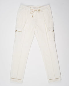 Article: 76111/52202
Composition: 100% Cotton
Color: 005 / Off White

Made in Italy
Gran Sasso Corduroy Cargo Pants / Off White