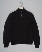 Article: 55126/19699
Color: 091 / Black
Composition: 80% Virgin Wool 10% Cashmere %Viscose

Made in Italy Gran Sasso Wool &amp; Cashmere Half-Zip / Black
