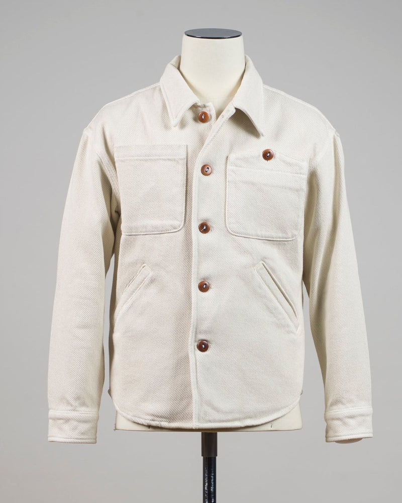Composition: 100% Cotton

Color: 7383 / Mustard
Model: LEO/2F
Article: LEO011

Made in Italy Tela Genova Heavy Cotton Shirt Jacket / Natural White