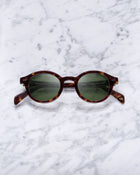 Viola Milano The Como Sunglasses – Marrone Turtle with Green Lens