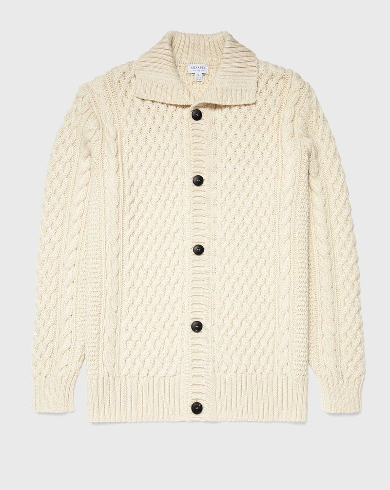 TAILORED KNIT CARDIGAN - Ecru