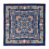 Serà Fine Silk Mediterranean Silk Pocket Square / Blue