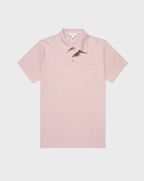 Sunspel Riviera Polo Shirt / Pale Pink
