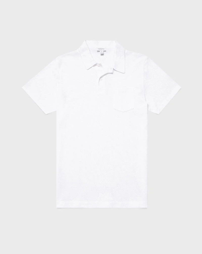 Sunspel Riviera Polo Shirt / White