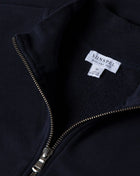 Sunspel Half Zip Loopback Sweatshirt / Navy