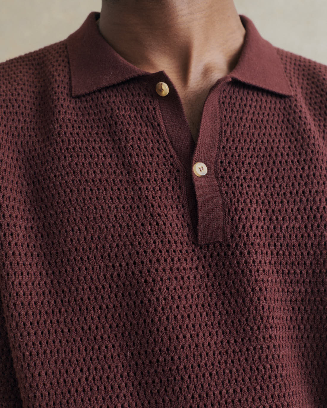 De Bonne Facture Honeycomb Knit Polo / Plum – Vaatturiliike Sauma Oy