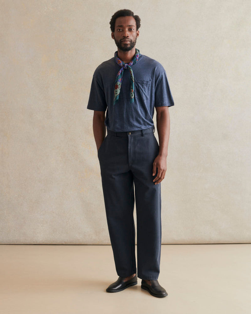 De Bonne Facture Heavy Cotton Drill Balloon Trousers / Navy