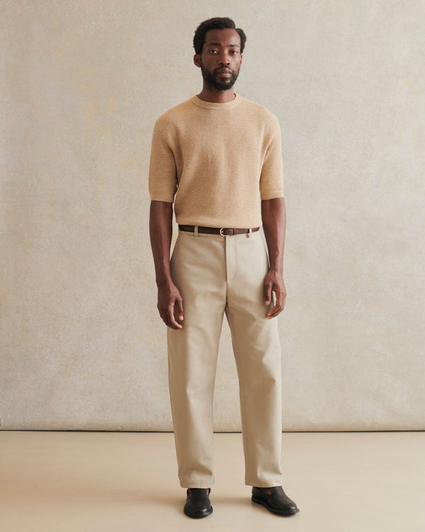 De Bonne Facture Heavy Cotton Drill Balloon Trousers / Stone