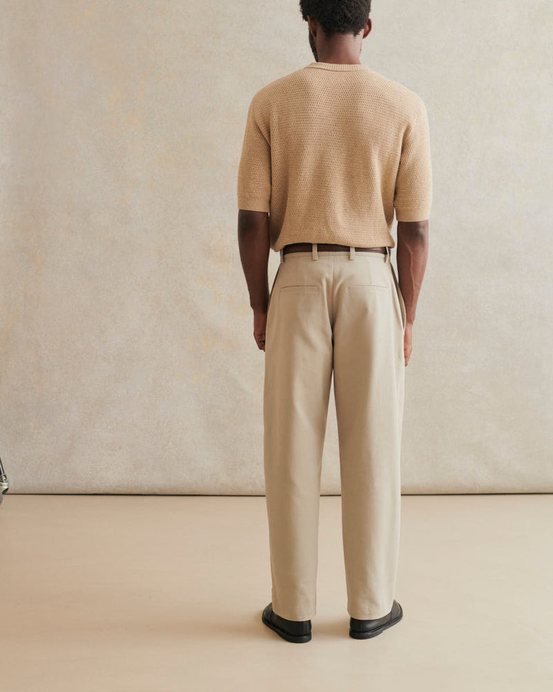 De Bonne Facture Heavy Cotton Drill Balloon Trousers / Stone