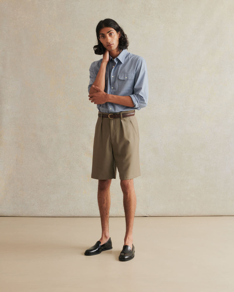 De Bonne Facture Naturalist Wool Shorts / Olive