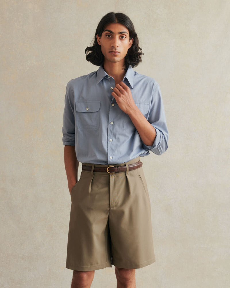 De Bonne Facture Naturalist Wool Shorts / Olive