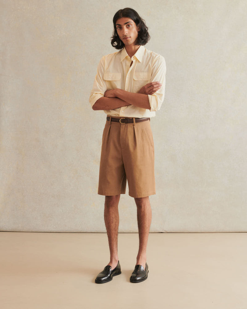 De Bonne Facture Naturalist Cotton Shorts / Hazelnut