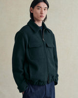 De Bonne Facture Boiled Wool Student Jacket / Blue Green