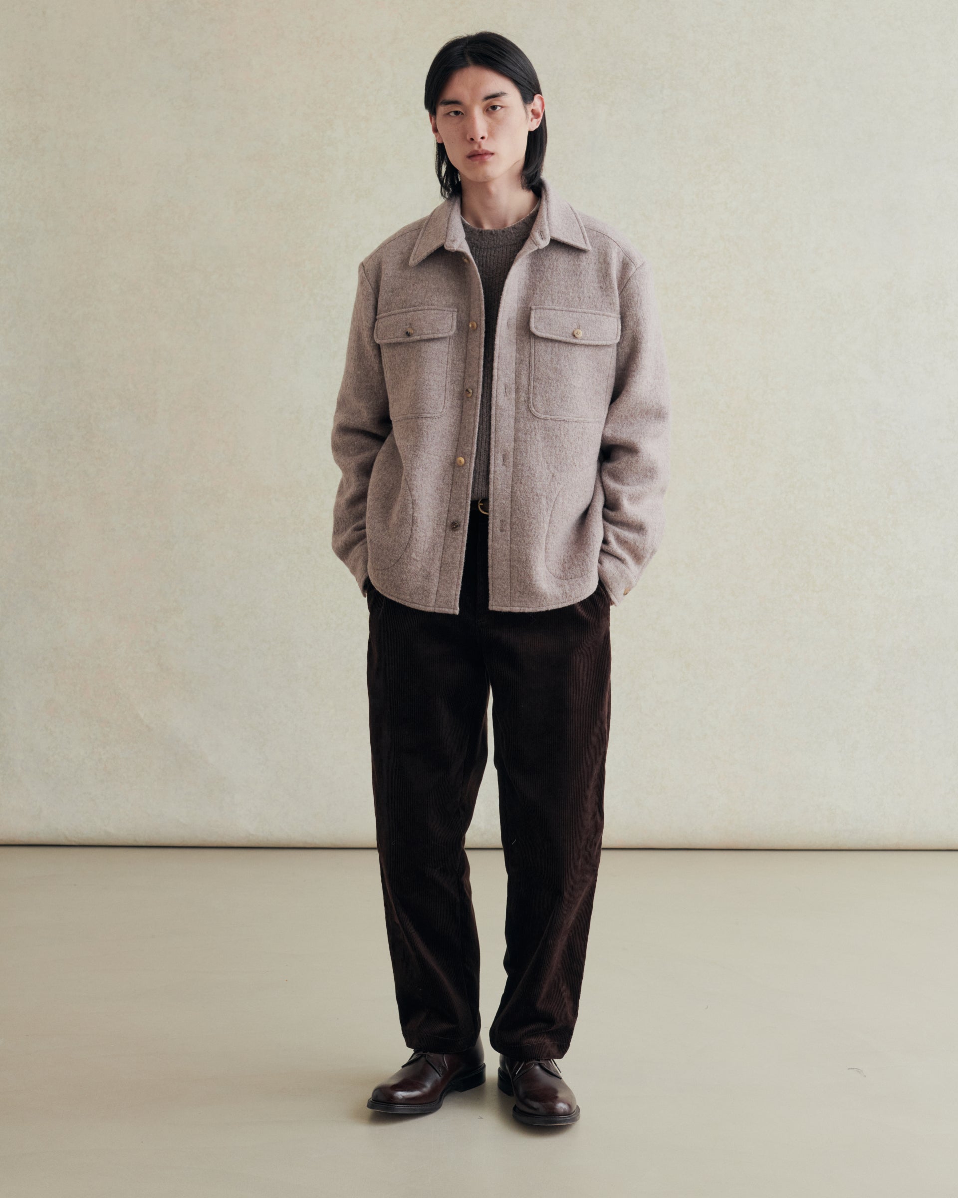 De Bonne Facture Boiled Wool Overshirt / Beige – Vaatturiliike