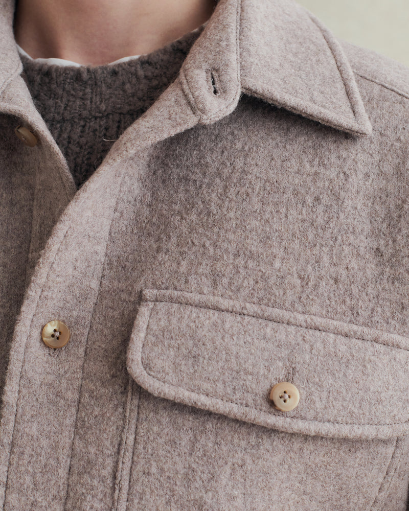 De Bonne Facture Boiled Wool Overshirt / Beige
