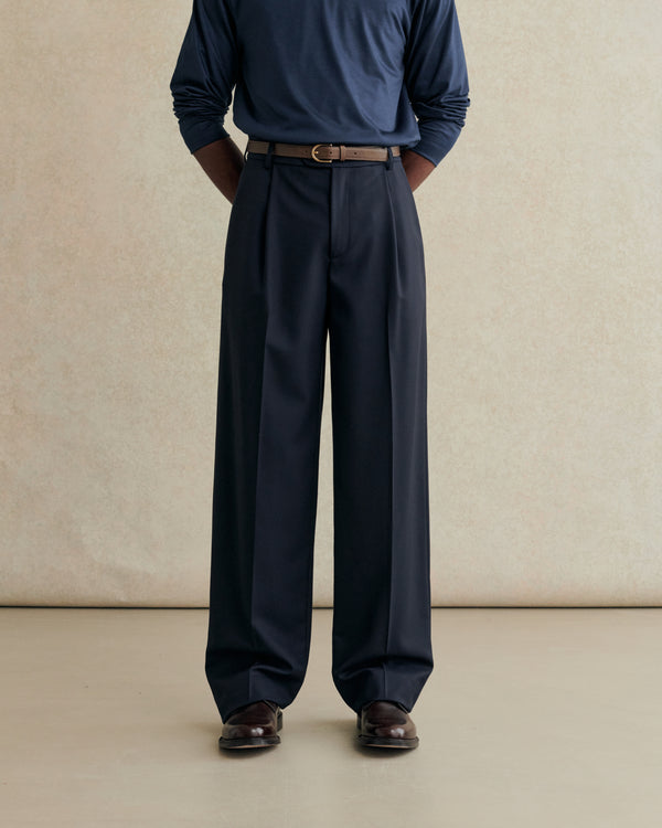 De Bonne Facture Grandad Trousers / Dark Navy