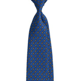 Serà Fine Silk Silk Tie with Brown Paisley Pattern / Royal Blue