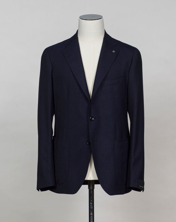 Model: 1SMC22K Tagliatore Super 110's Wool Stretch Jacket / Navy Art. 180032 U Unlined  Unconstructed shoulder  Composition:  99% Virgin wool super 110's 1% Elastan stretch Color: B1049 / Navy Made in Martina Franca, Italy