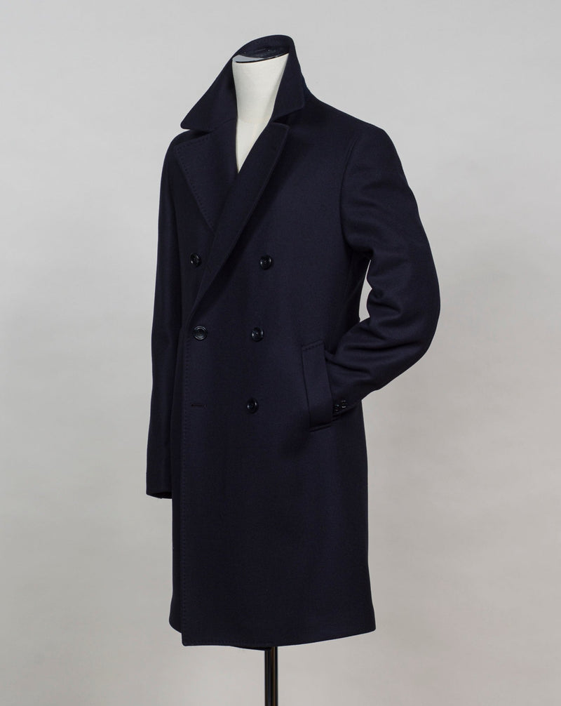 Tagliatore Double Breasted Wool Overcoat Navy Vaatturiliike Sauma Oy