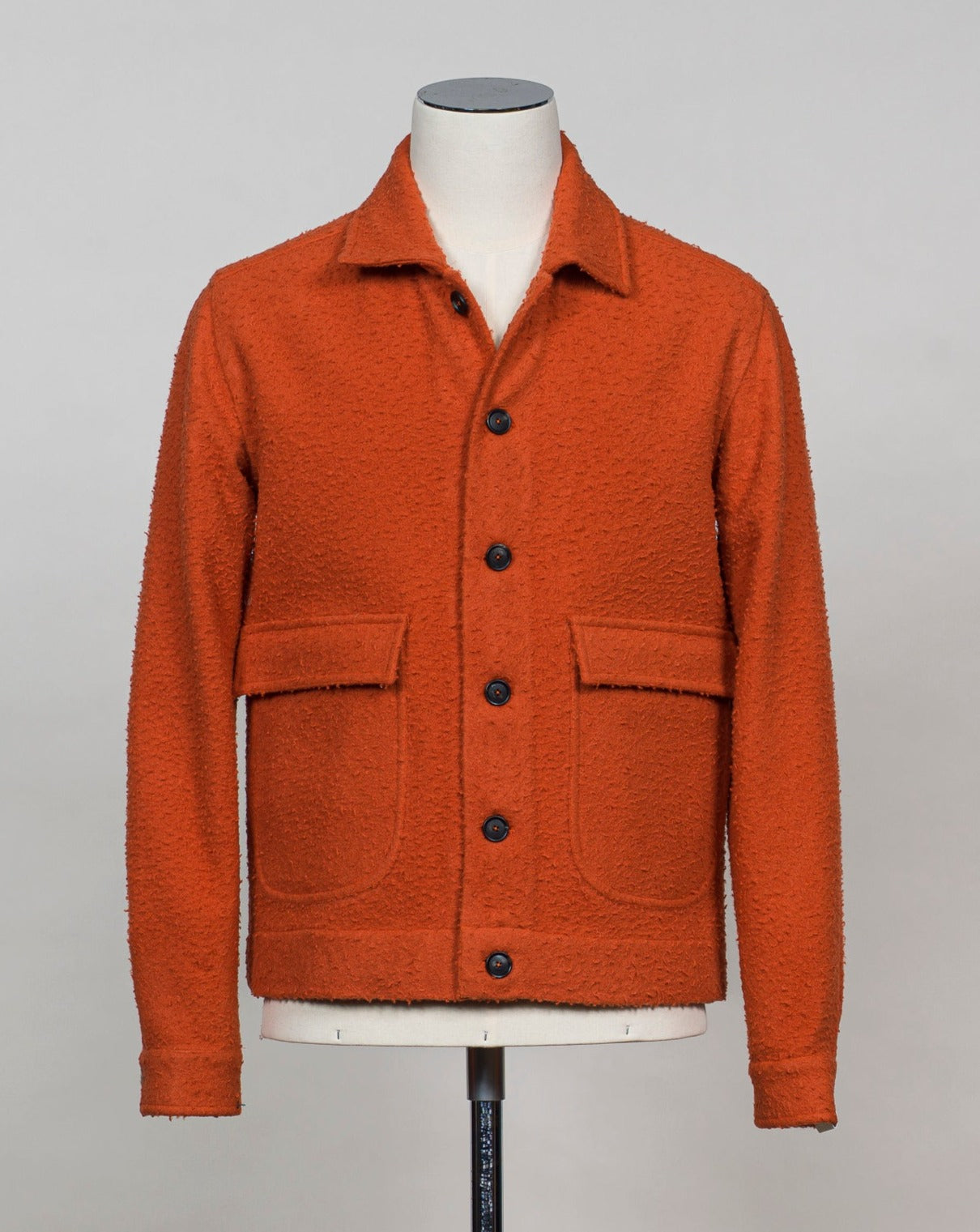 Article: TW24105 De Petrillo Casentino Wool Bomber / Orange Model: Bomber Color: 3894 / Orange Composition: 100% Virgin wool 