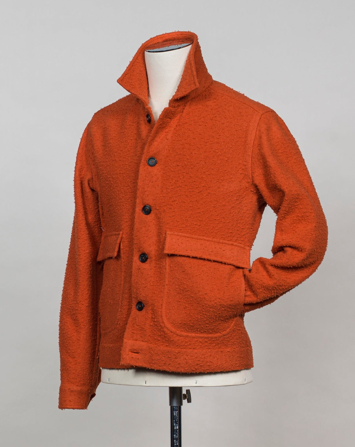 Article: TW24105 De Petrillo Casentino Wool Bomber / Orange Model: Bomber Color: 3894 / Orange Composition: 100% Virgin wool 