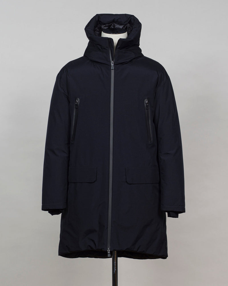 Article: PI00316UL - 11123 Color: 9290 / Dark Navy 80% Down 20% Waterfowl Feathers Herno Laminar Gore-Tex Down Coat / Navy