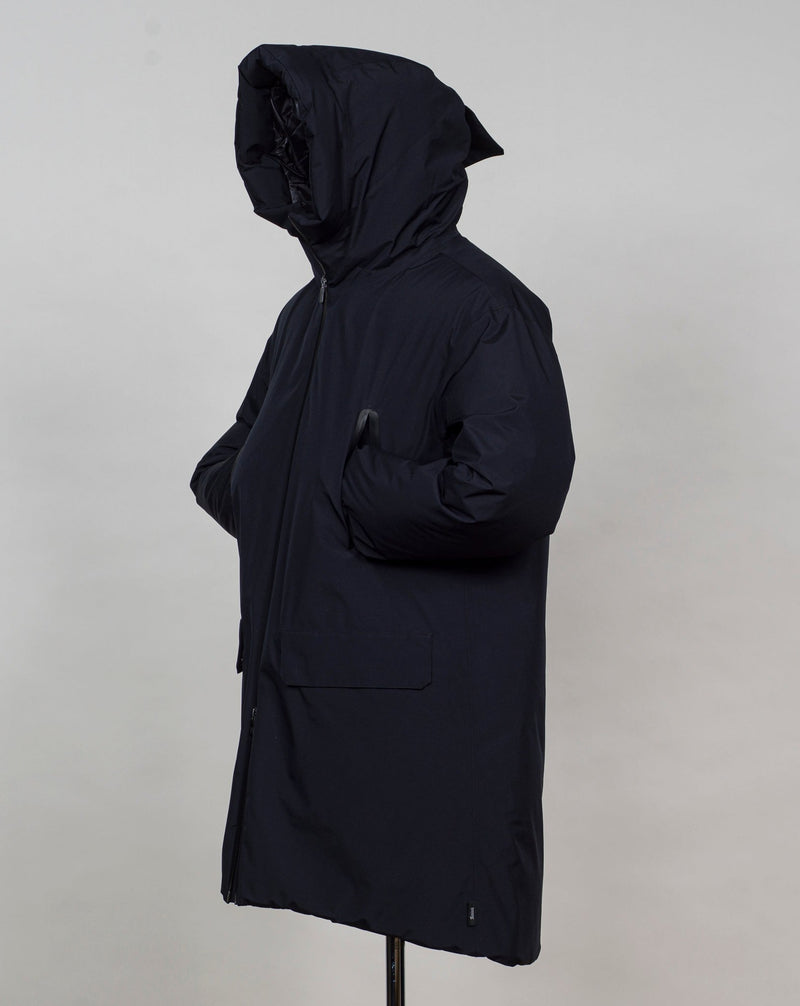Article: PI00316UL - 11123 Color: 9290 / Dark Navy 80% Down 20% Waterfowl Feathers Herno Laminar Gore-Tex Down Coat / Navy