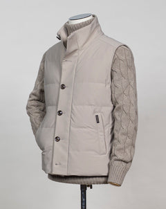 Mod F05MUWX734 Art. 101 Col. 03 / Light beige 42%Pl 36%pa 13%ea 9%pu Montecore Down Waistcoat / Light Beige