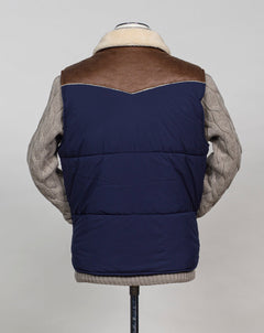 Article: 78143/69320  Color: 595 / Navy Faux Sheepskin Made in Italy Gran Sasso Western Gilet / Navy