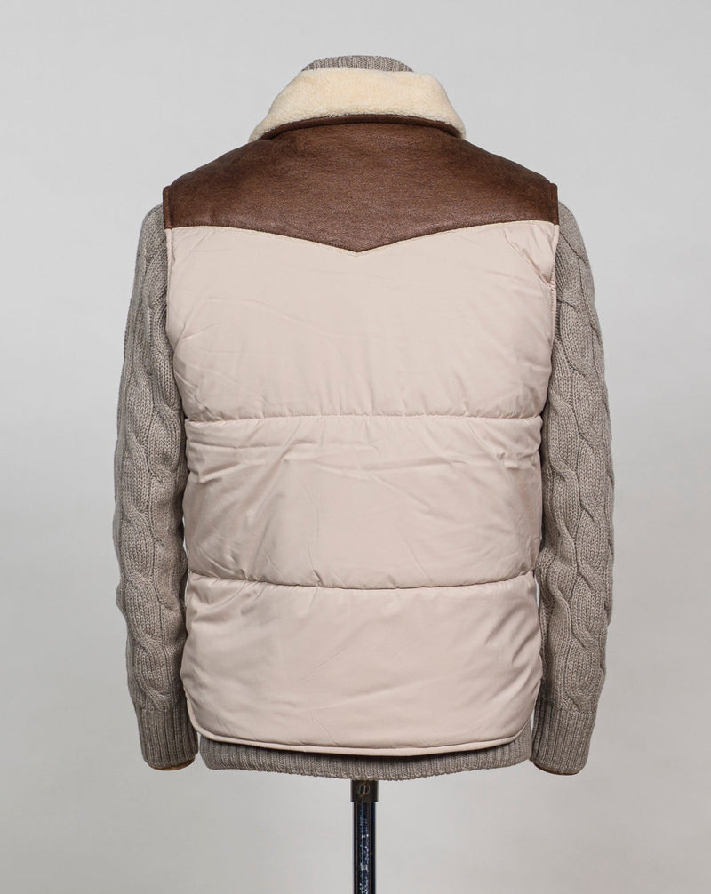 Article: 78143/69320  Color: 010 / Light Beige Faux sheepskin Made in Italy Gran Sasso Western Gilet / Light Beige