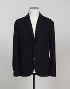 Article: 58156 / 14214 Color: 099 / Black Composition: 100% Virgin wool Gran Sasso Spot Knit Jacket / Black