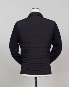 Article: 57129 / 69315 Color: 598 / Navy Sleeves and side panels 100% wool. Front and back 100% nylon. Thermal padding Made in Italy Gran Sasso Rain Wool Eco-Padding Jacket / Navy