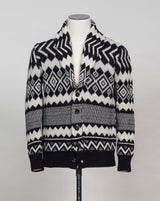 Article: 2361232 Color: 90 / Black & White Composition: 90% Virgin wool 10% Cashmere Made in Italy Altea Wool & Cashmere Cardigan / Black & White