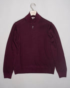 Article: 55126 / 22792 Model: Lupo M/L Zip Composition: 100% Virgin wool Color: 291 / Wine red Gran Sasso Vintage Merino Half-Zip / Wine Red